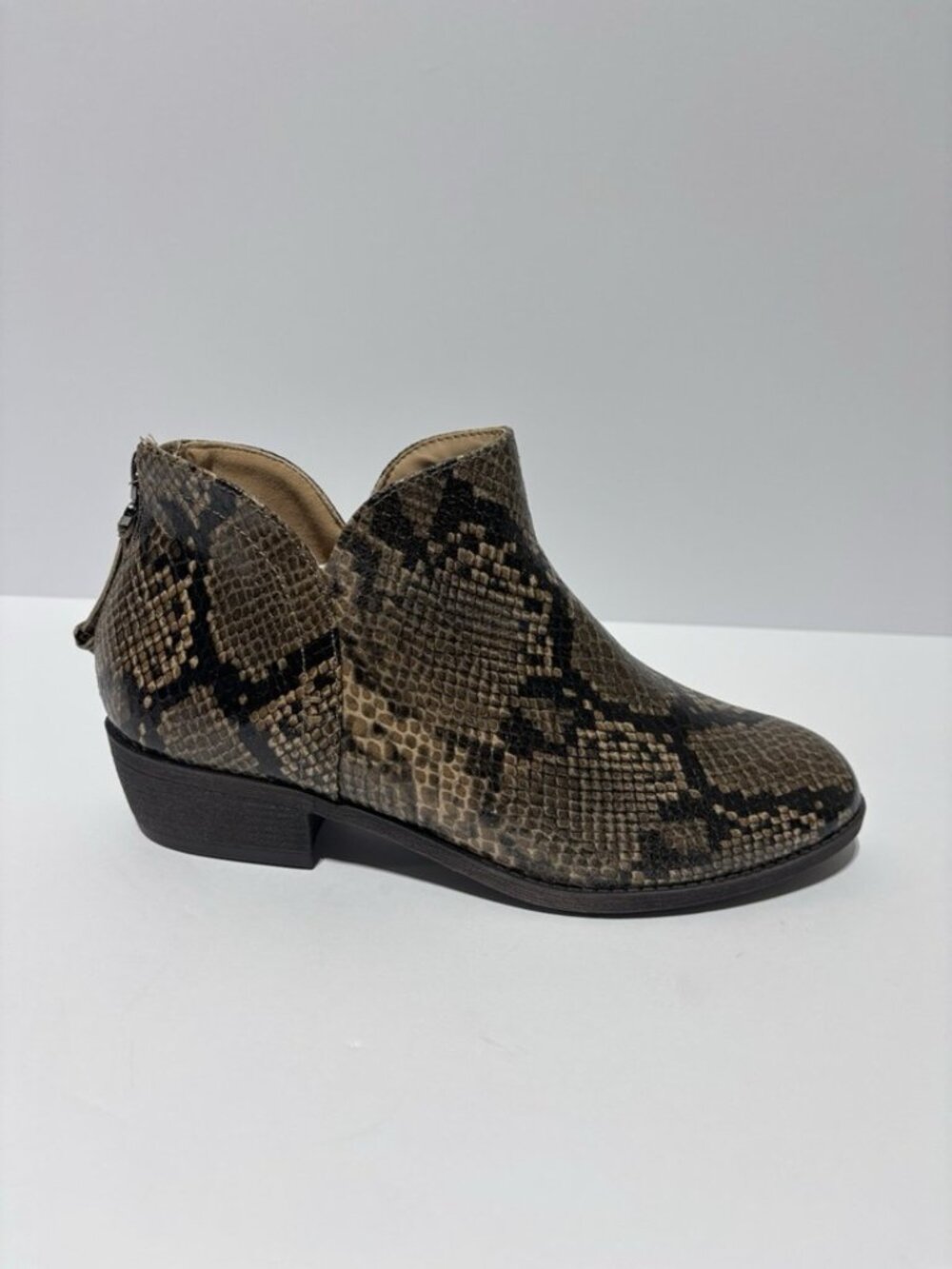 Journee Collection Women’s Livvy Snake Print Ankle Booties, Size 8.5 W, WC